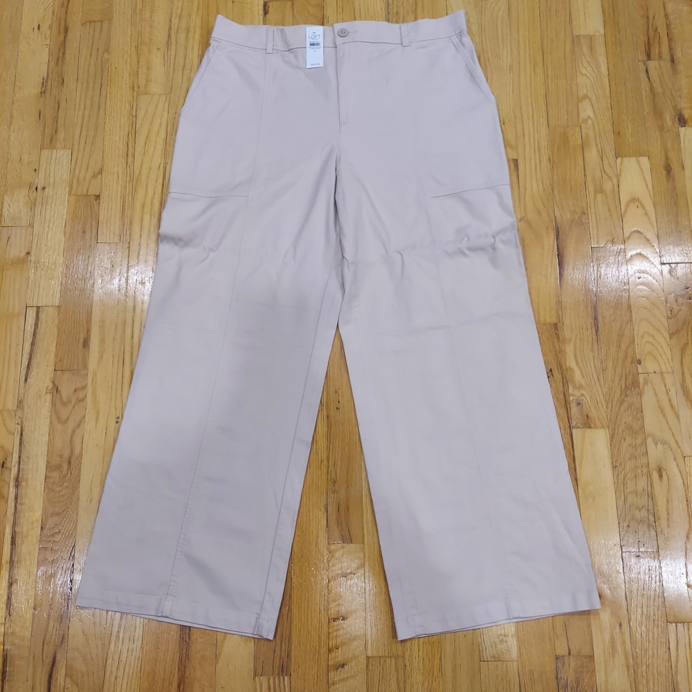 NWT LOFT High Rise Wide-Leg Trousers (Size: 16)